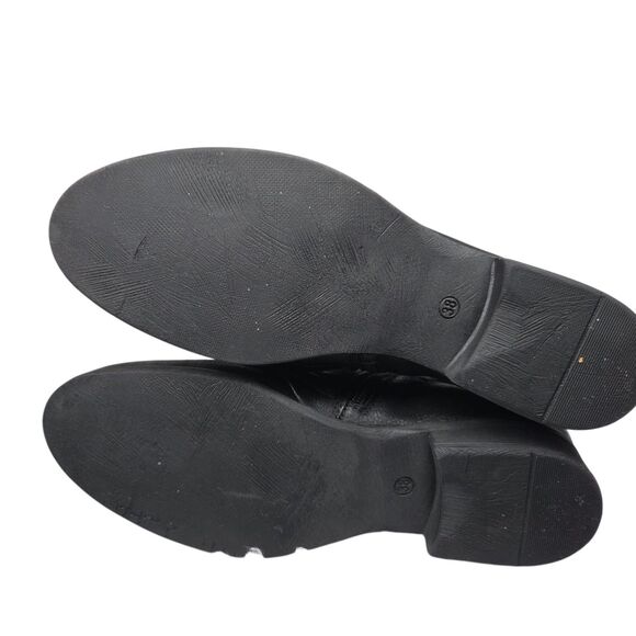 Miz Mooz Leather Black Ankle Boots Button Side Victorian Style Low Heel Sz 38 - Picture 5 of 9